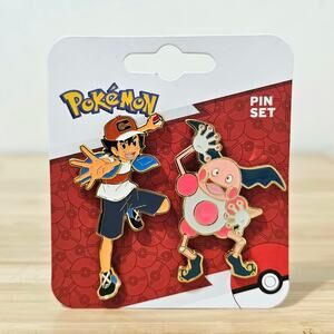 Pokemon Ash and Mr. Mime Enamel Pin Set